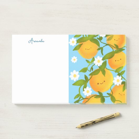 Summer Orange Tree Garden Post-it Klebezettel (Auf Schreibtisch)