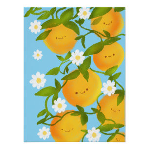 Summer Orange Tree Garden Poster