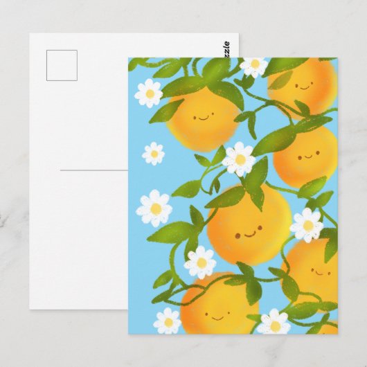 Summer Orange Tree Garden Postkarte (Vorne/Hinten)