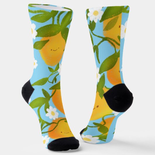 Summer Orange Tree Garden Socken (Gewinkelt)
