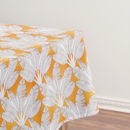 Summer Orange Tropical Forest Blätter Tischdecke (Beispiel)