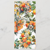 Summer Orange Wedding Personalisierte Menu Menükarte (Rückseite)