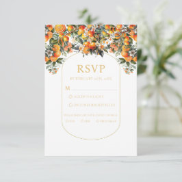 Summer Orange Wedding Rsvp mit Wahlmöglichkeit Karte