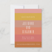 Summer Orange Yellow Stripes Modern geometrisch Save The Date (Vorderseite)