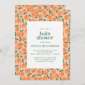 Summer Orangen Frucht Wasserfarbe Rosa Baby Dusche Einladung (Vorne/Hinten)
