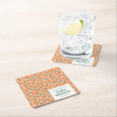 Summer Oranges Fruit Pink Baby Shower Custom Rechteckiger Pappuntersetzer (Vor Ort)
