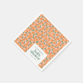 Summer Oranges Fruit Pink Baby Shower Custom Serviette (Ecke)