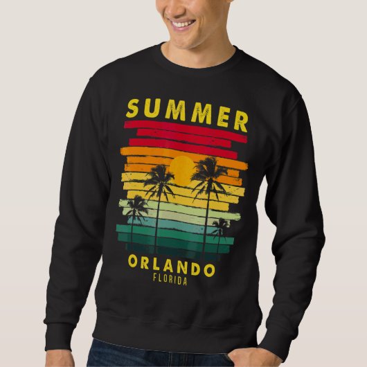 Summer Orlando Florida Beach Sunset Retro Sweatshirt (Vorderseite)