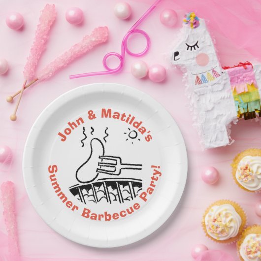 Summer Outdoor Garden Party Grill Pappteller (Party)