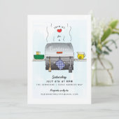 Summer Outdoor Grill Party Einladung (Stehend Vorderseite)