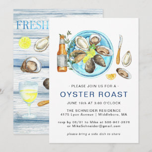 Summer Oyster Roast Meeresfrüchte-Backkost Einladung