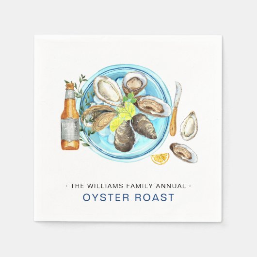Summer Oyster Roast | Meeresfrüchte-Backkost Serviette (Vorderseite)