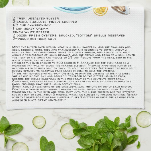 Summer Oyster Roast | Recipe Heirloom Teetuch Geschirrtuch (Gefaltet)