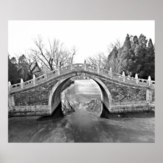 Summer Palace Bridge B&W Poster (Vorne)