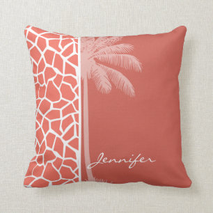 Summer Palm Bittersweet Color Giraffe Animal Print Kissen