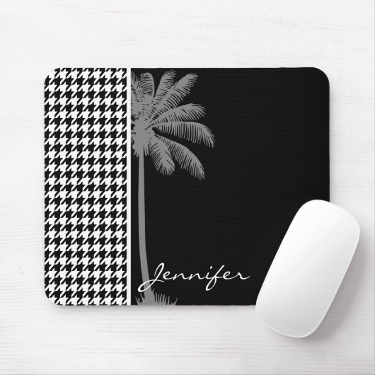 Summer Palm Black Hahnentrittmuster Mousepad (Mit Mouse)