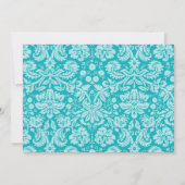 Summer Palm Blue Green Damask Muster Einladung (Rückseite)