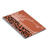 Summer Palm; Burnt Sienna Leopard Tierdrucken Notizblock (Rechte Seite)