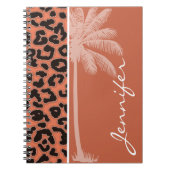 Summer Palm; Burnt Sienna Leopard Tierdrucken Notizblock (Vorderseite)
