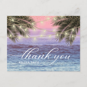 Summer Palm Tree Beach Hochzeit Vielen Dank Postkarte