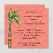 Summer Palm Tree Cocktail Party Einladung Peachy (Vorne/Hinten)