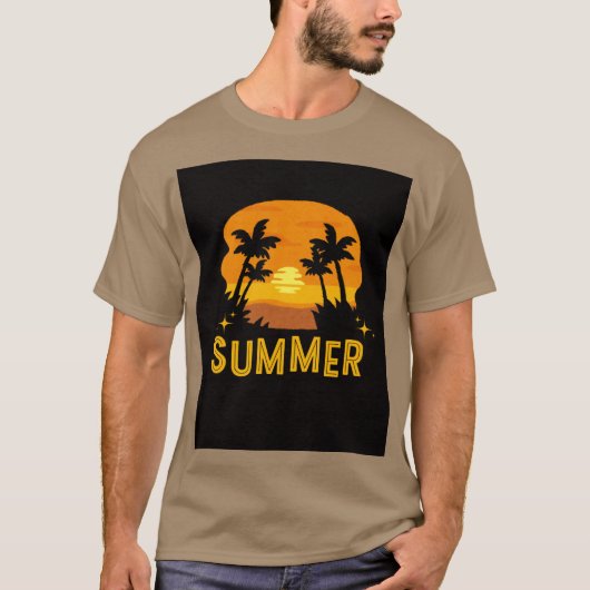 Summer" Palm Tree T - Shirt - Tropical Vibes Editi (Vorderseite)