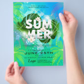 Summer Palm Trees Botanical Club Party Flyer (Hand)