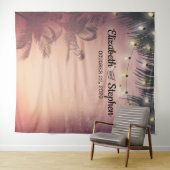 Summer Palm Trees im Hintergrund des Hochzeitshaus Wandteppich (Beispiel (Horizontal))