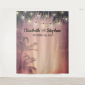 Summer Palm Trees im Hintergrund des Hochzeitshaus Wandteppich (Vorderseite)