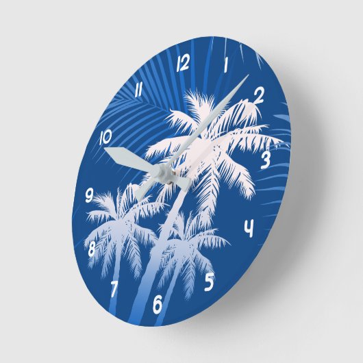 Summer palm trees runde wanduhr (Winkel)