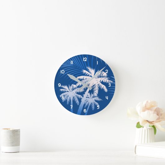 Summer palm trees runde wanduhr (Zuhause)