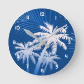 Summer palm trees runde wanduhr (Vorderseite)
