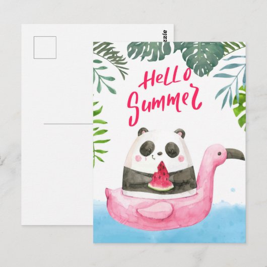 Summer Panda Postcard Postkarte (Vorne/Hinten)