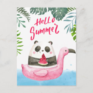Summer Panda Postcard Postkarte