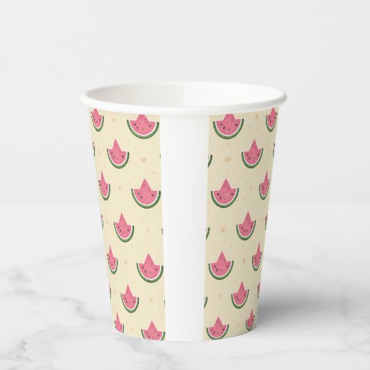 Summer Paper Cups Pink Watermelons - 8oz Pappbecher (Links)