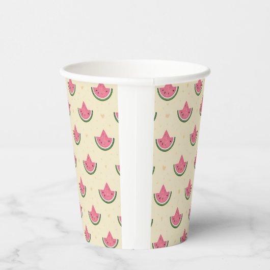 Summer Paper Cups Pink Watermelons - 8oz Pappbecher (Rechts)