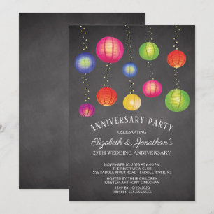 Summer Paper Lanterns Anniversary Party Einladung