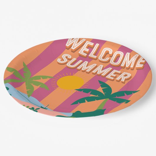 Summer Paper Plate Pappteller (Schrägansicht)