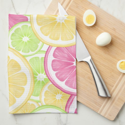Summer Paper von Pop "Bright and Fun Citrus" Geschirrtuch (Viertel Falte)