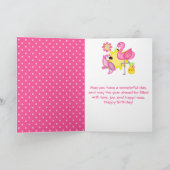 Summer Paradise Flamingo Parrot Geburtstag Karte (Innenseite)