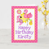Summer Paradise Flamingo Parrot Geburtstag Karte (Gelbe Blume)