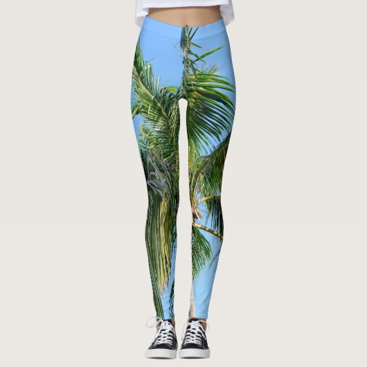 Summer Paradise Palm Tree #2 #tropical #wall #art Leggings (Vorderseite)