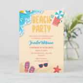 Summer Party | Beach Birthday Party Einladung (Stehend Vorderseite)