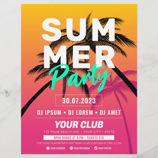 Summer Party / Beach Party / Summer festival Flyer (Vorne)