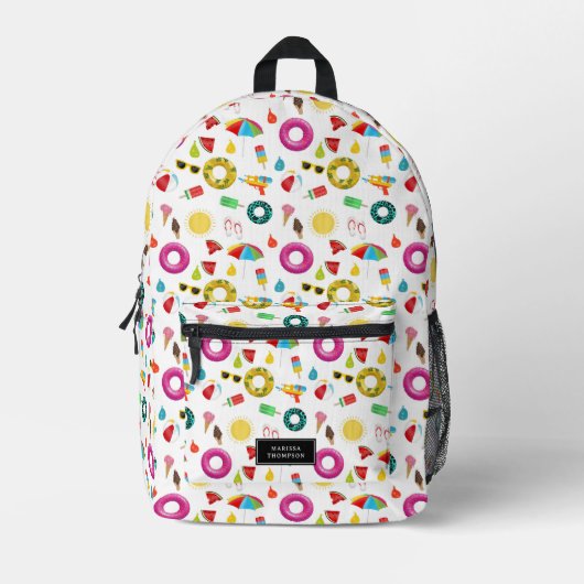 Summer Party Beach Pool Fun Muster Bedruckter Rucksack (Vorderseite)
