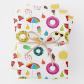 Summer Party Beach Pool Fun Muster Geschenkpapier Set (Beispiel)