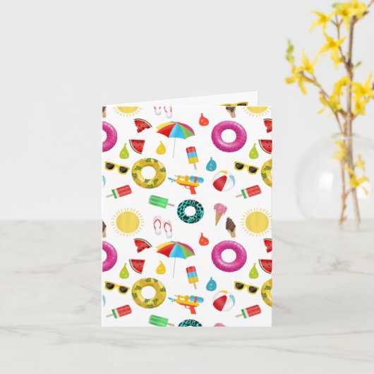 Summer Party Beach Pool Fun Muster Karte (Gelbe Blume)