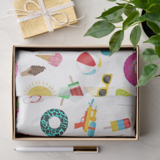 Summer Party Beach Pool Fun Muster Seidenpapier (Geschenk)