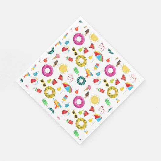 Summer Party Beach Pool Fun Muster Serviette (Ecke)