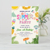 Summer Party Einladung (Stehend Vorderseite)